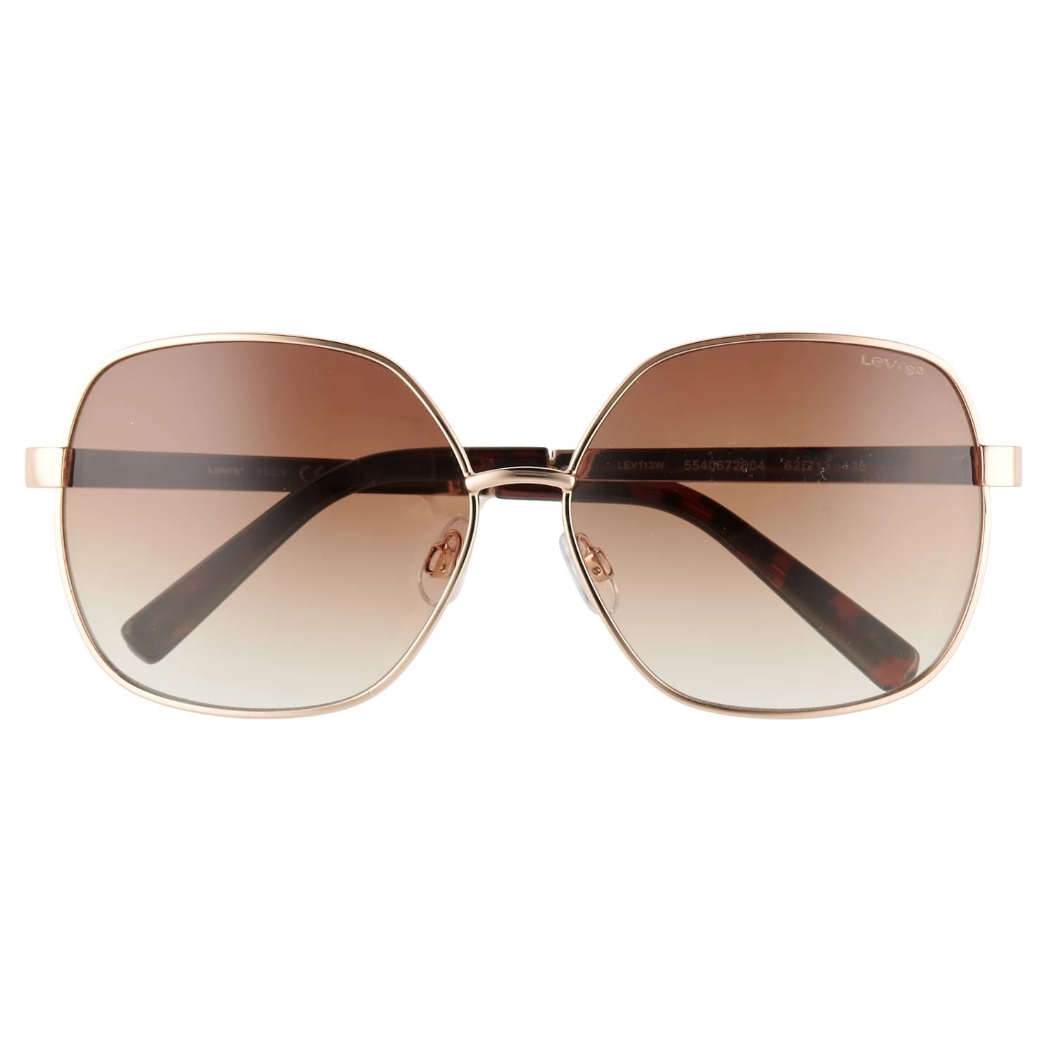 Женские квадратные металлические солнцезащитные очки Levi's 62 мм Levi's, золотой