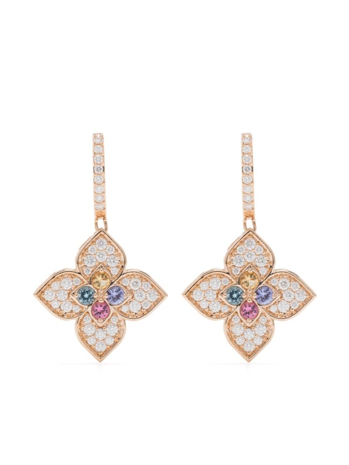 

Золотые серьги Princess Flower с камнями Roberto Coin, розовый
