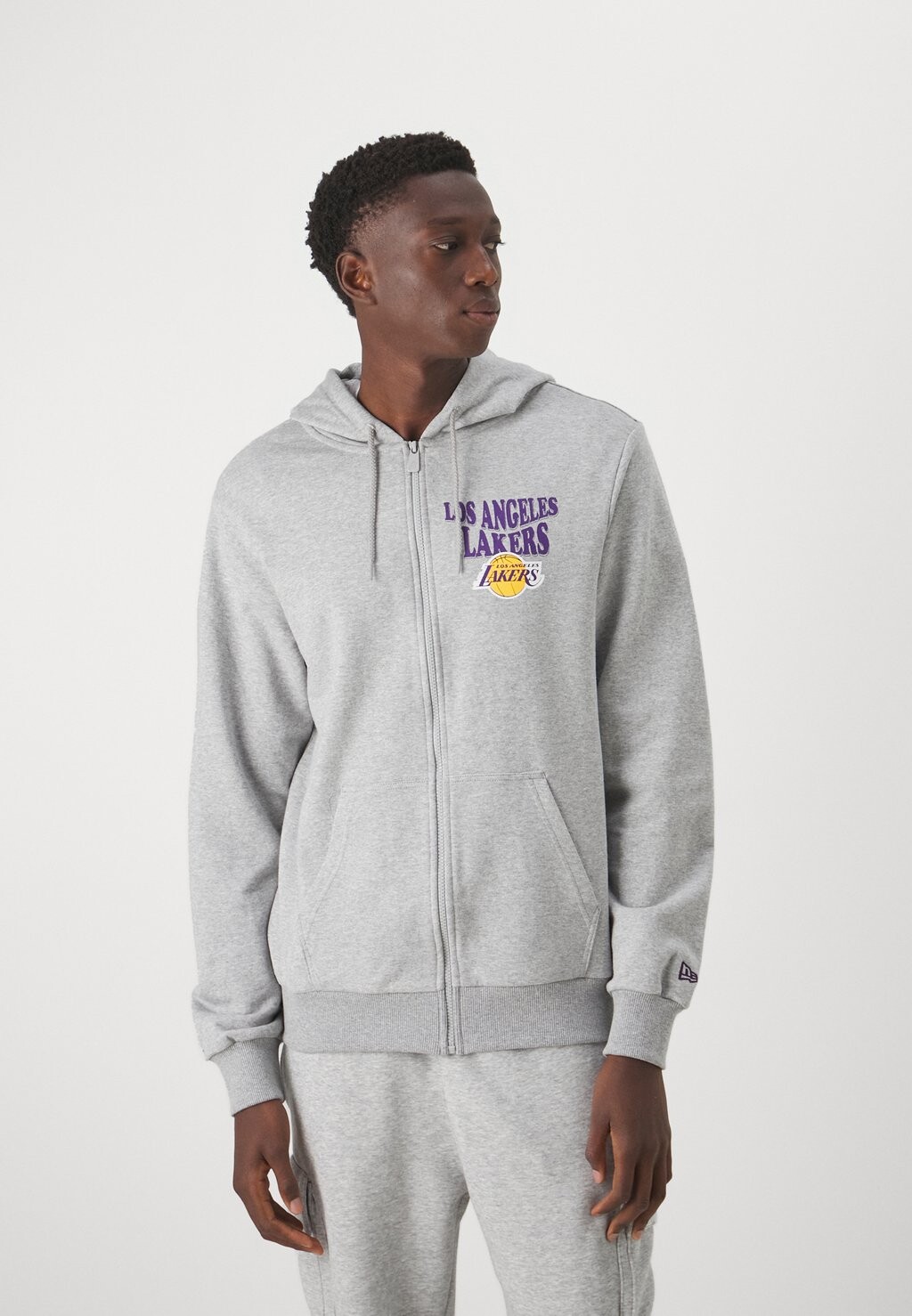 

Team Nba Los Angeles Lakers Script Hoody New Era, цвет grey heather/purple