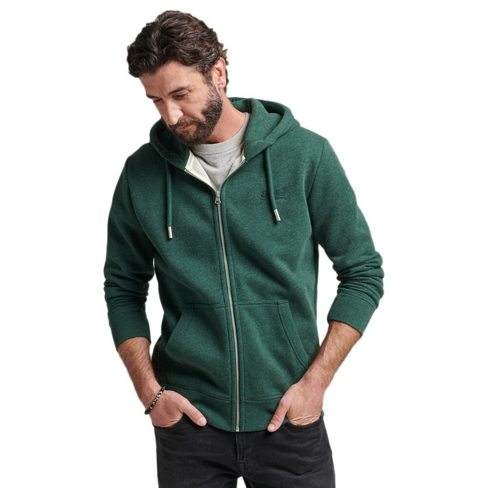 

Толстовка Superdry Vintage Logo Emb Hood Full Zip, зеленый