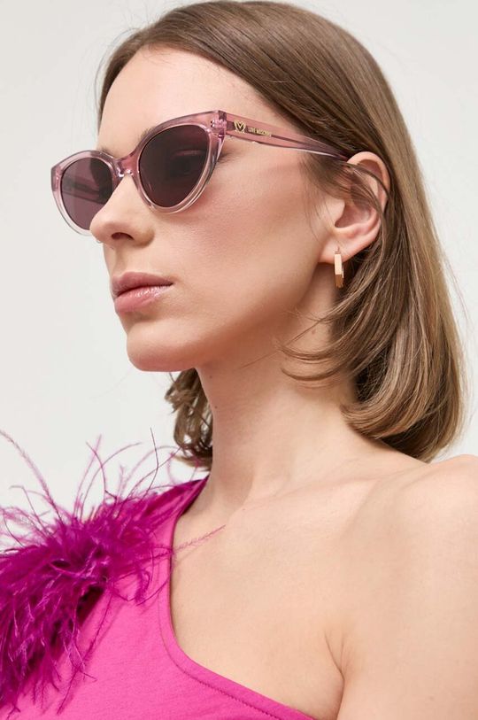 Солнцезащитные очки Love Moschino, розовый
