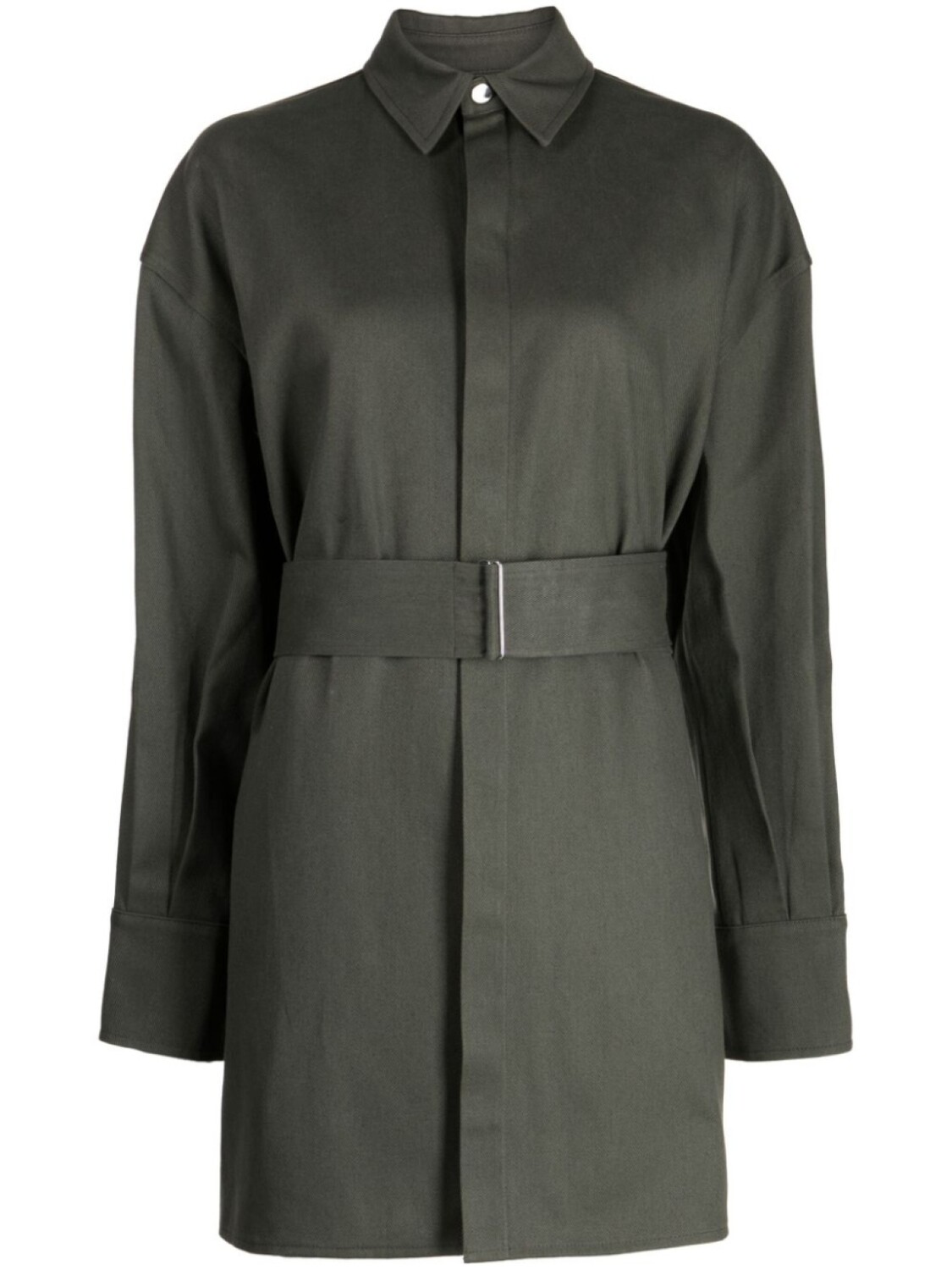

SA SU PHI belted-waist cotton shirt jacket, зеленый