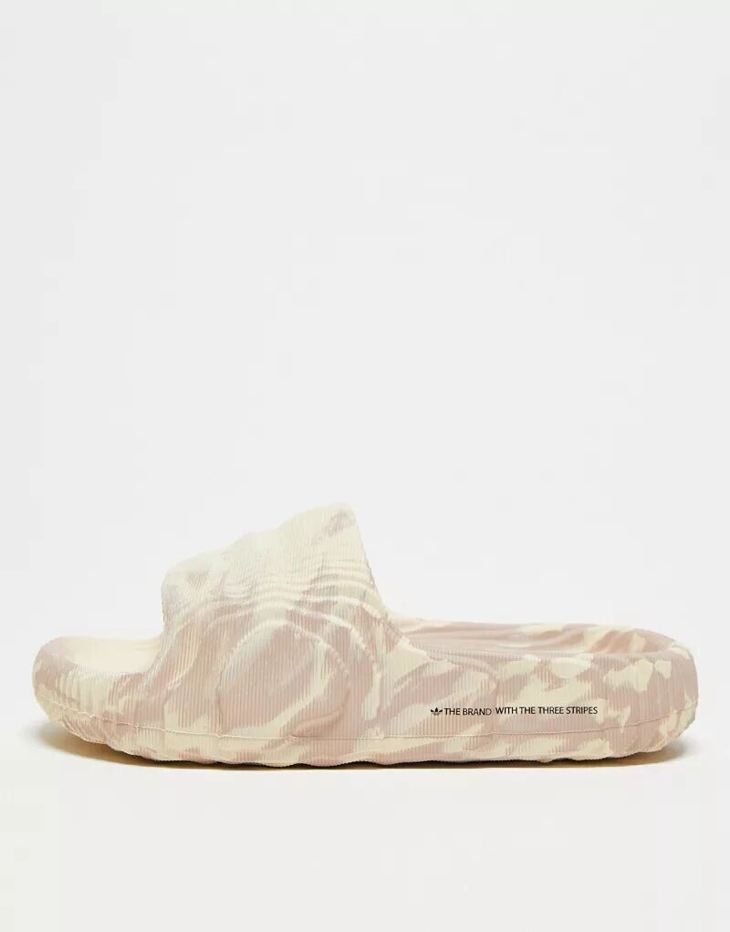 

Мраморные шлепанцы adidas Originals Adilette 22 песочного цвета