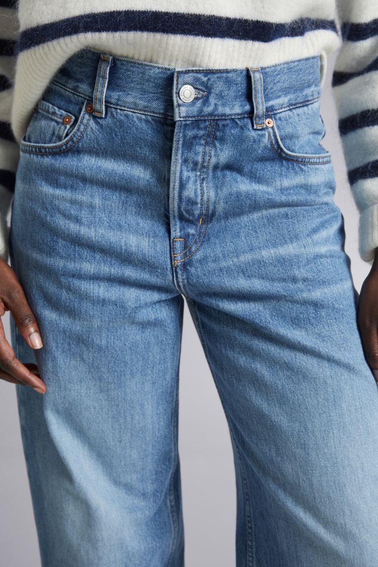 Широкие джинсы с заниженной талией H&M, синий
