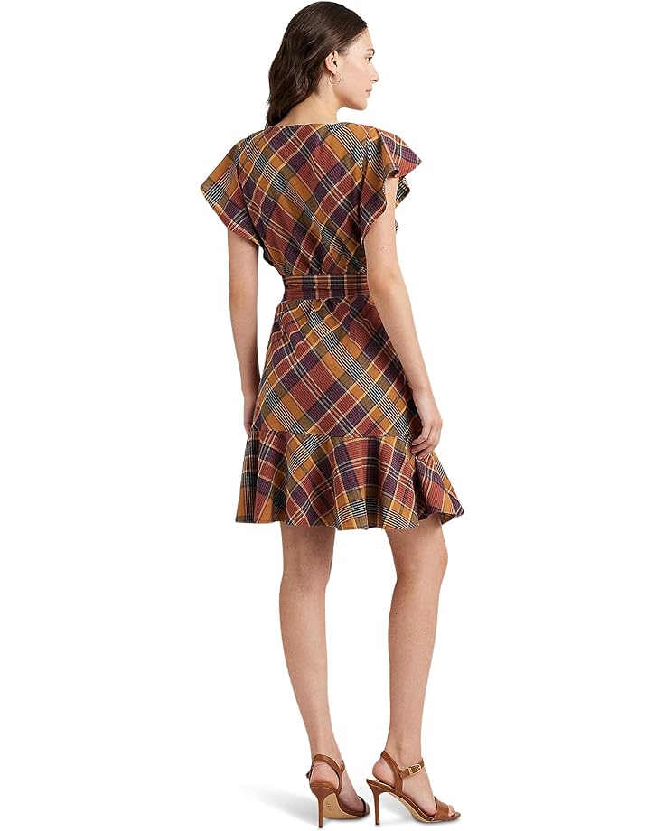 

Платье LAUREN Ralph Lauren Belted Cotton Madras Dress, цвет Navy/Tan Multi