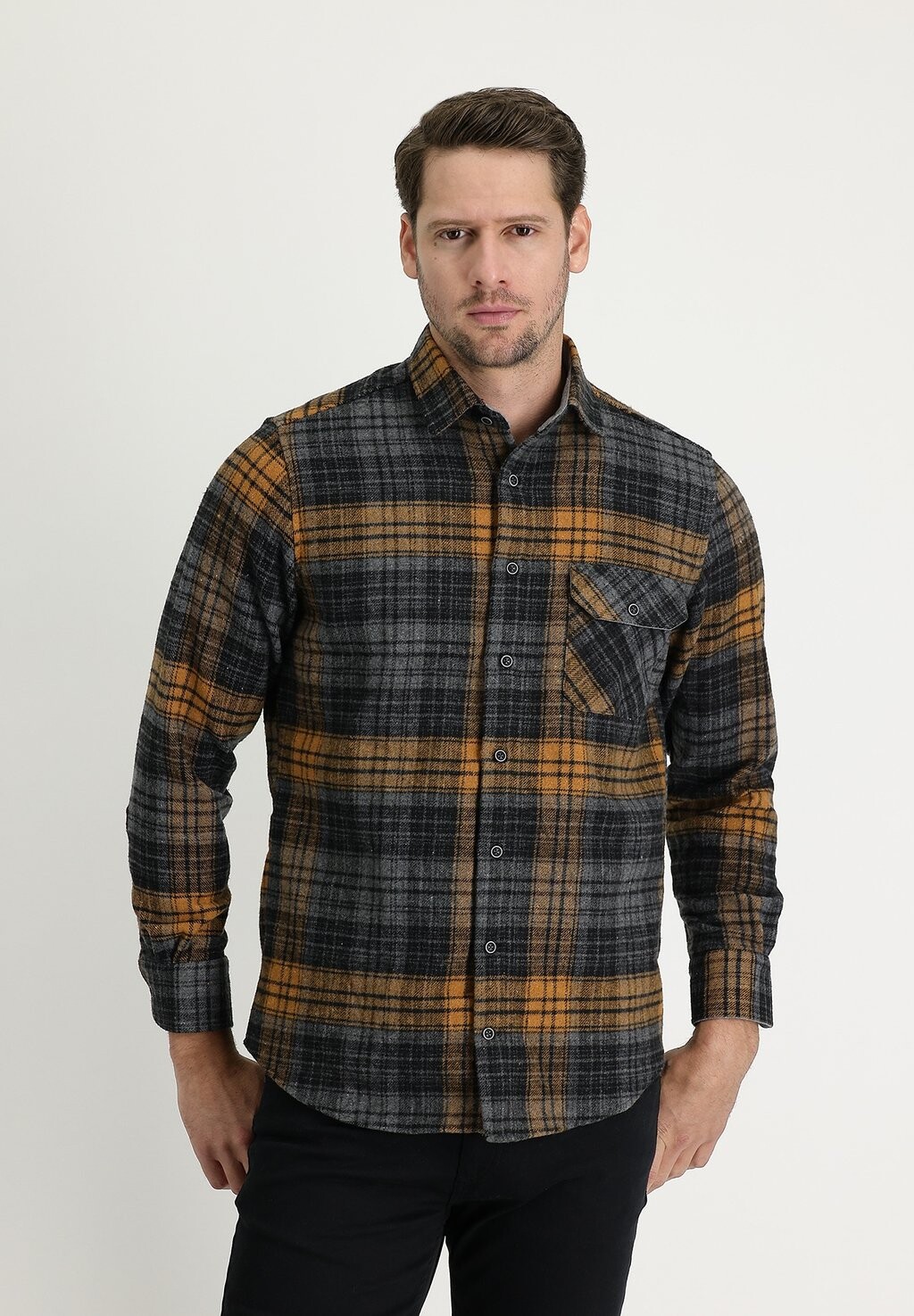 

Рубашка FLANNEL KARIERT REGULAR FIT Kigili, цвет Dark Smoke
