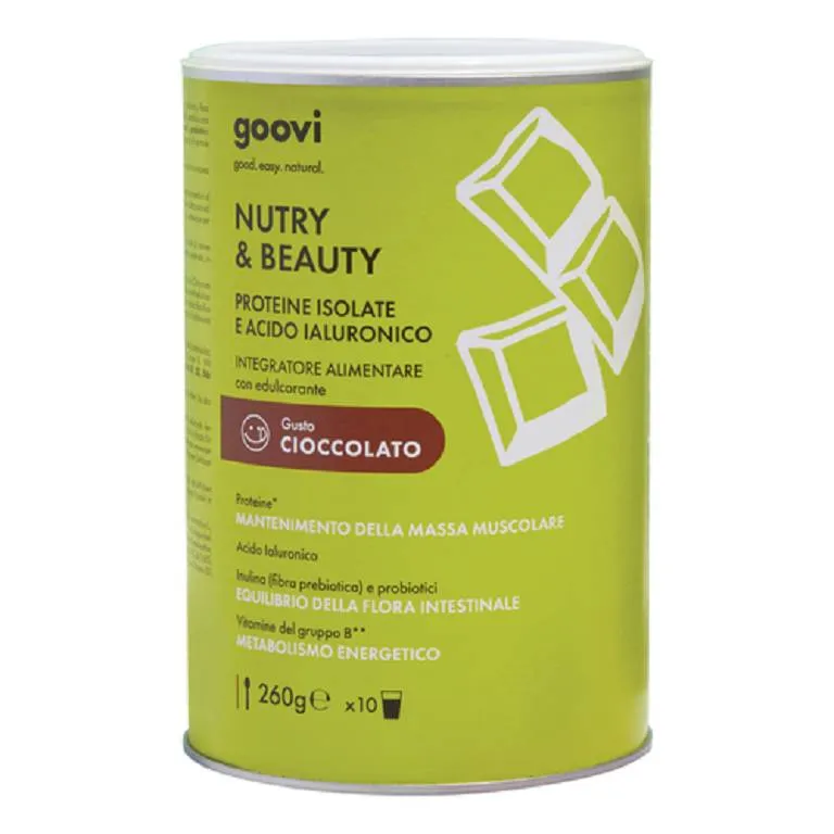 

Goovi Nutry & Beauty Шоколадная протеиновая добавка 260 г изолированных белков и гиалуроновой кислоты