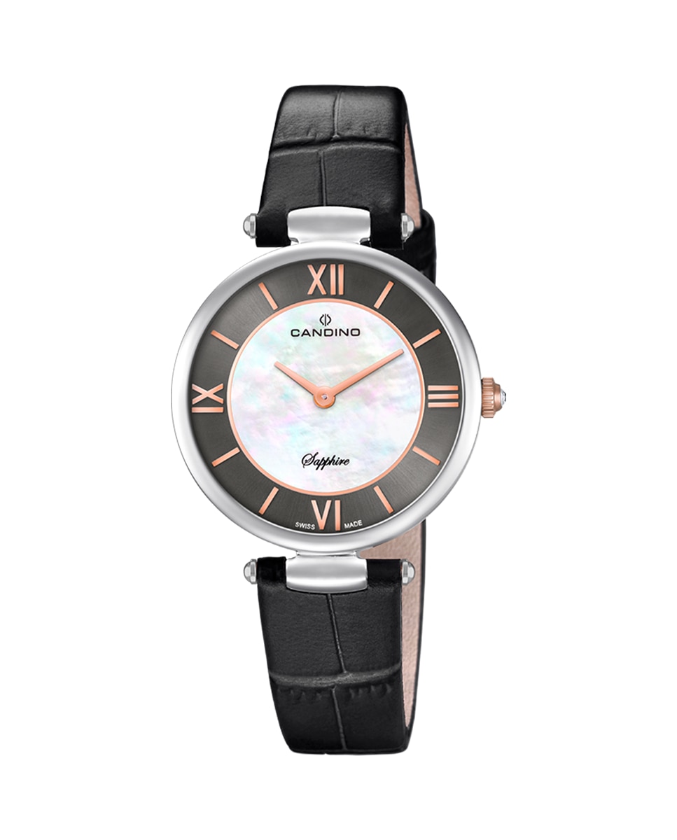 C4669/2 Lady Elegance черные кожаные женские часы Candino, черный