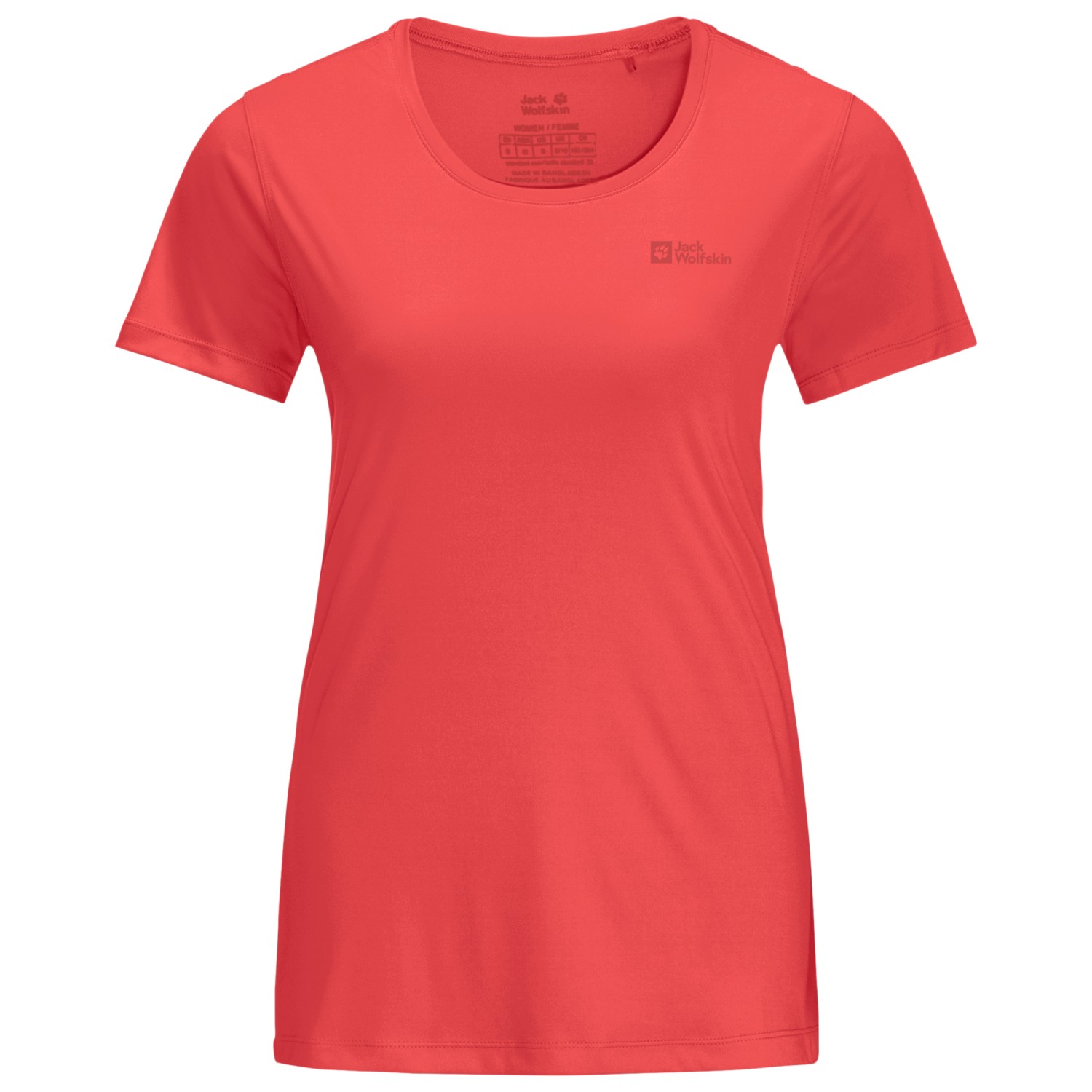 цена Функциональная рубашка Jack Wolfskin Women's Tech Tee, цвет Vibrant Red