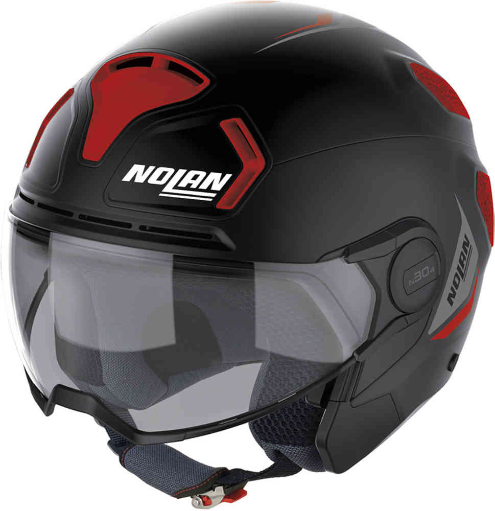 Реактивный шлем N30-4 T Inception Nolan, черный матовый/красный нолан 4 венге