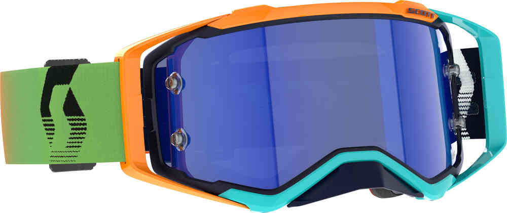 Хромированные очки для мотокросса Prospect AMP Scott, зеленый/оранжевый очки для мотокросса ветрозащитные противоударные защитные очки для езды на открытом воздухе спортивное снаряжение