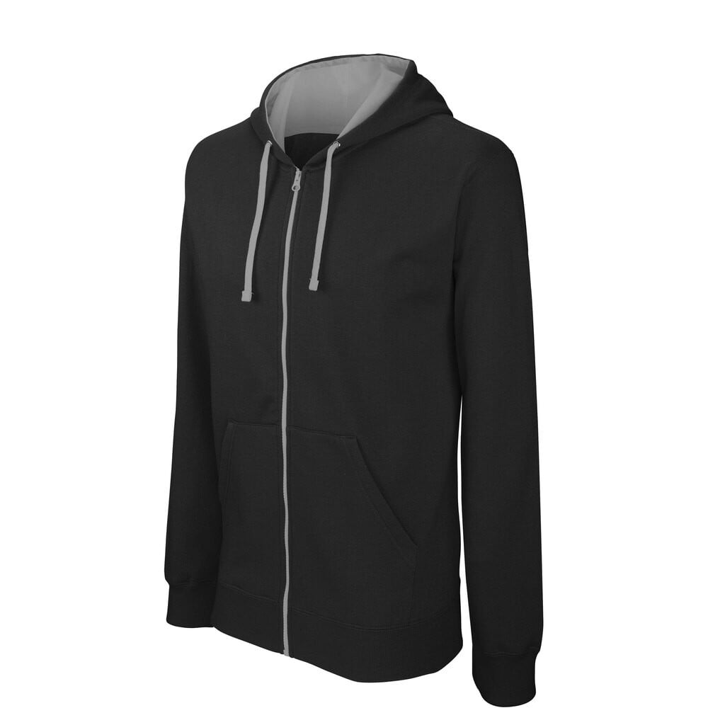 

Толстовка Kariban Hooded With Zip Contrastée, черный
