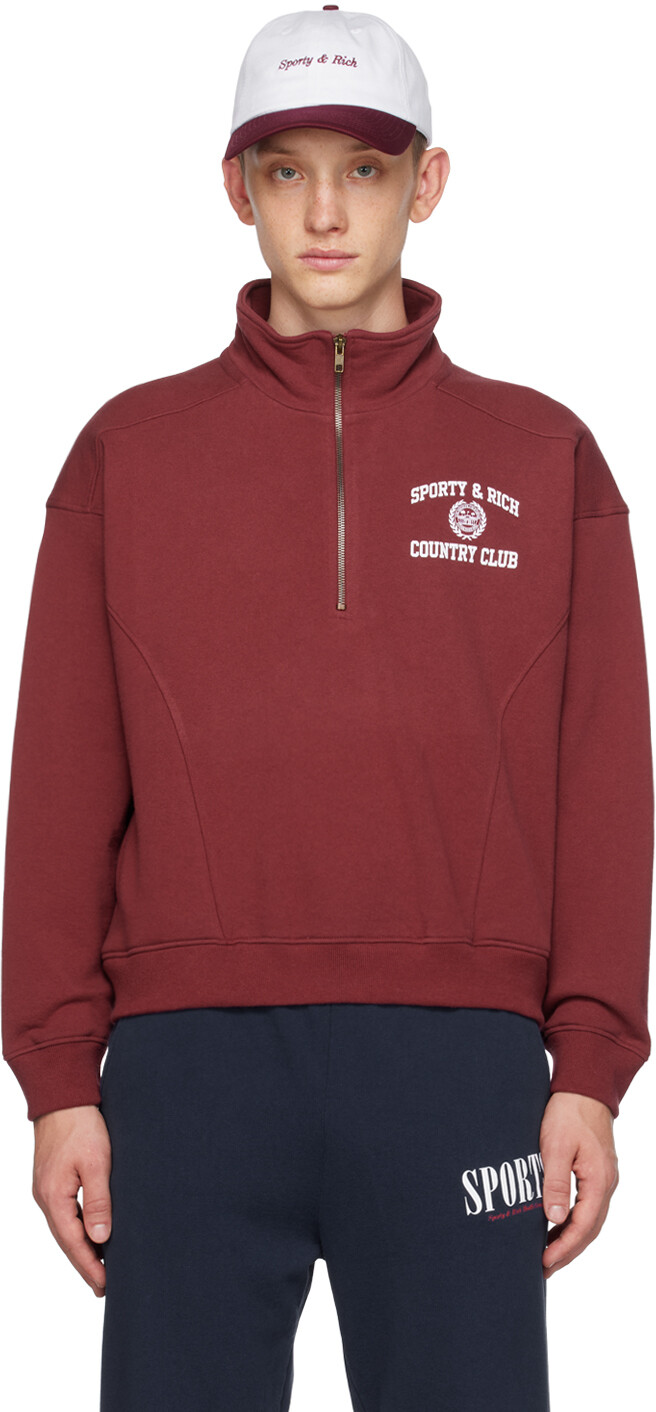 

Бордовый свитшот с гербом Sporty & Rich Varsity Varsity, Красный
