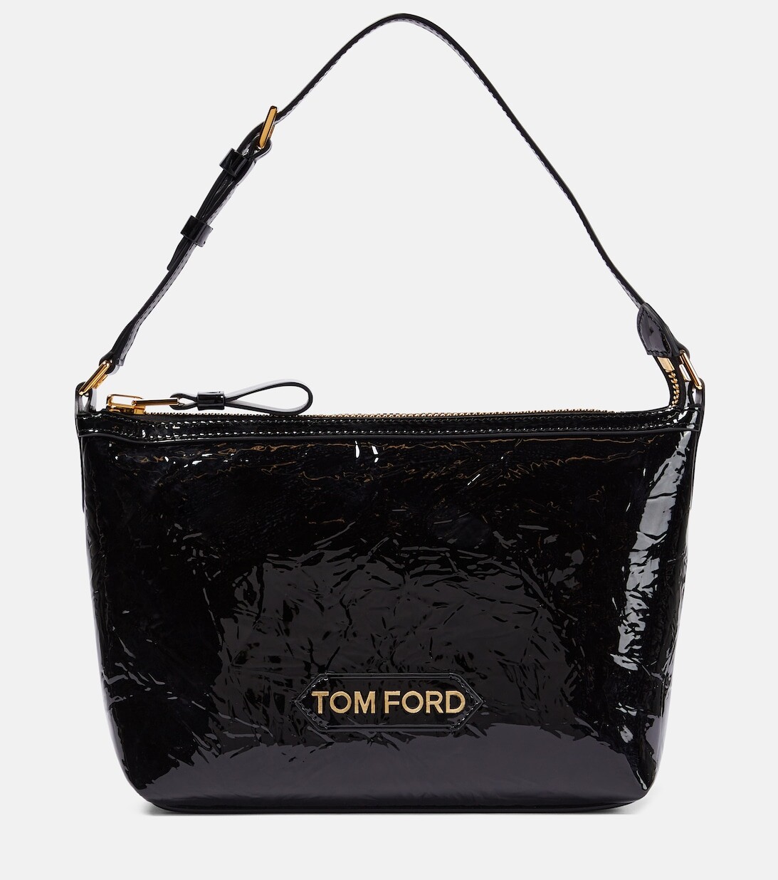 

Маленькая сумка через плечо из лакированной кожи Label Tom Ford, черный