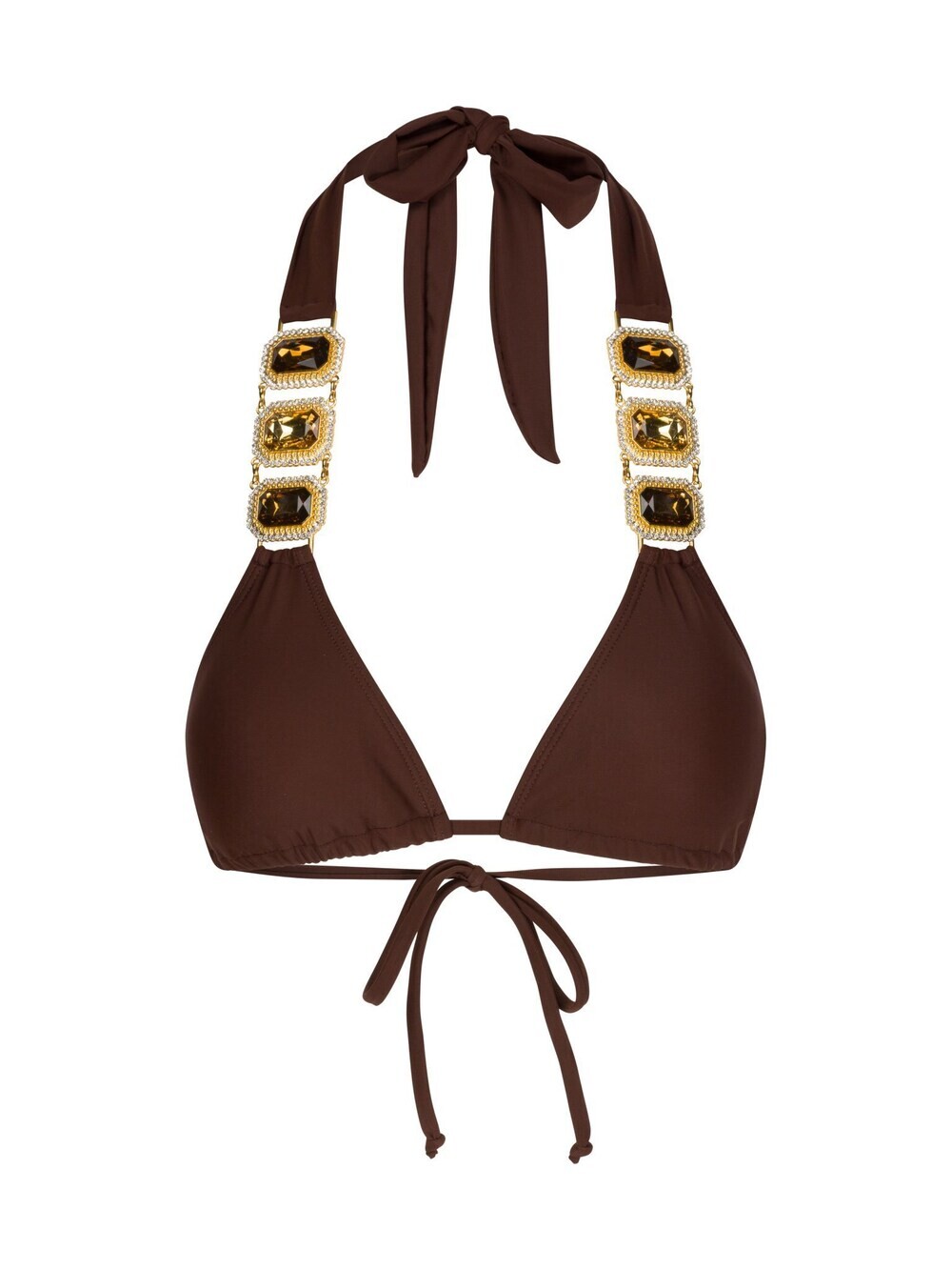 

Треугольный топ бикини Moda Minx Boujee, темно коричневый