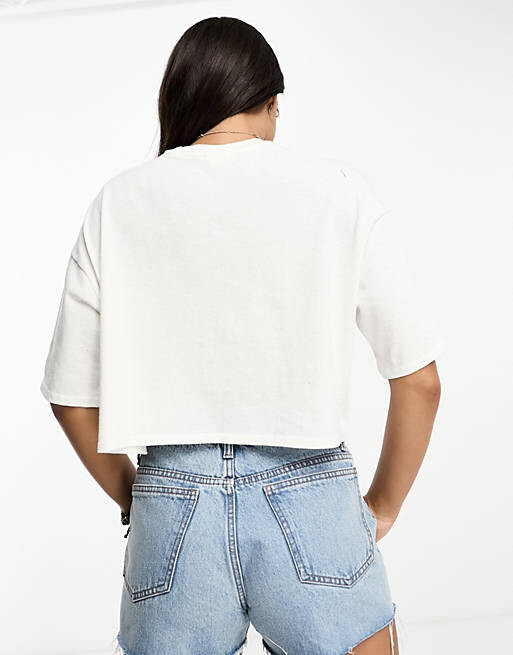 

Белая укороченная футболка бойфренда Billabong, Белый