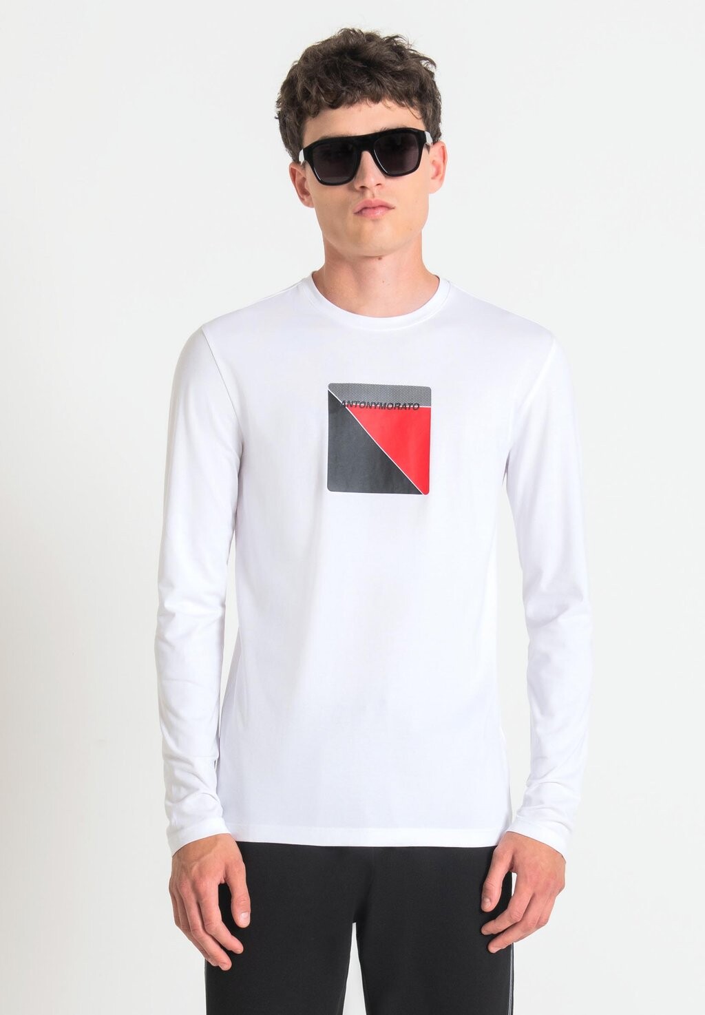 

Футболка с длинными рукавами Super Slim Fit Long-Sleeved T-Shirt Antony Morato, белый