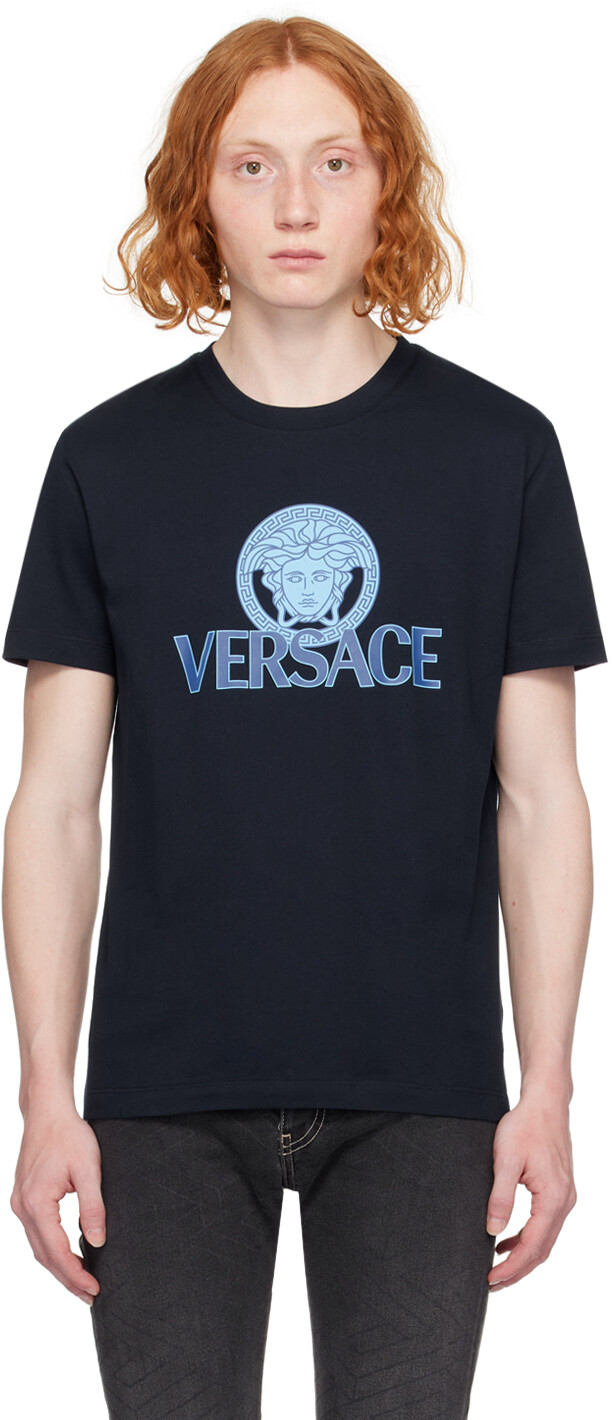 

Темно-синяя футболка с Медузой Versace, цвет Navy blue