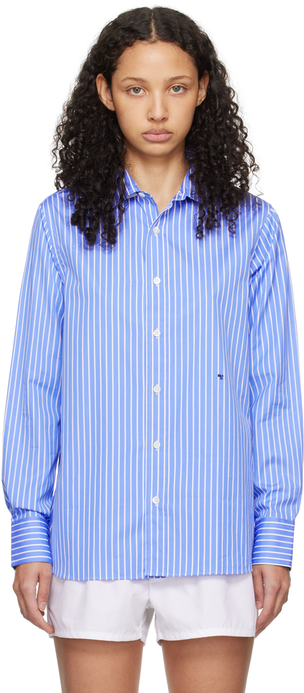 Синяя полосатая рубашка , цвет Classic stripe Hommegirls