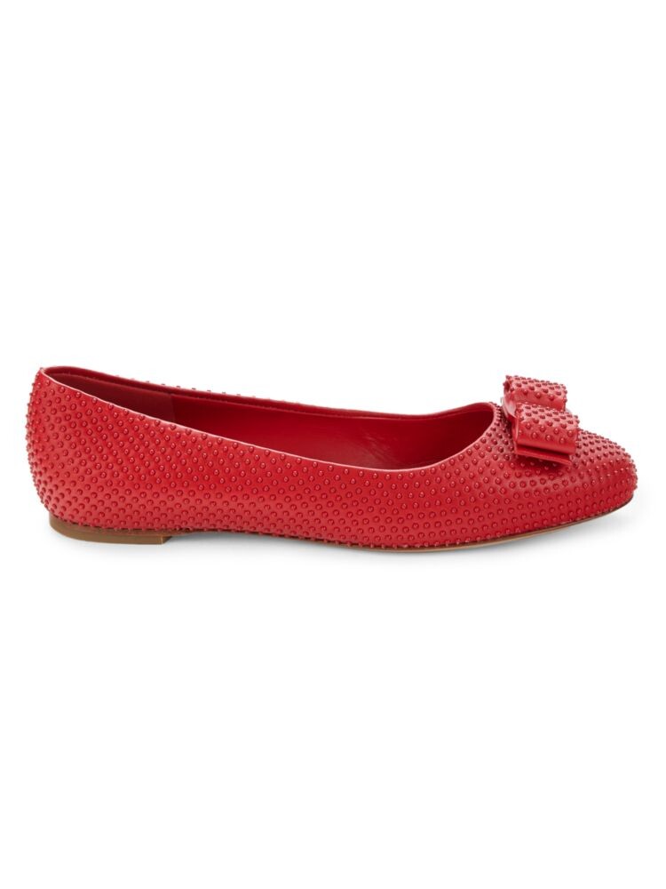 

Балетки с декорированным бантом Ferragamo, красный