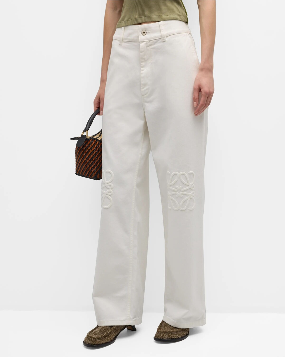 

Мешковатые джинсы Anagram Loewe, цвет White