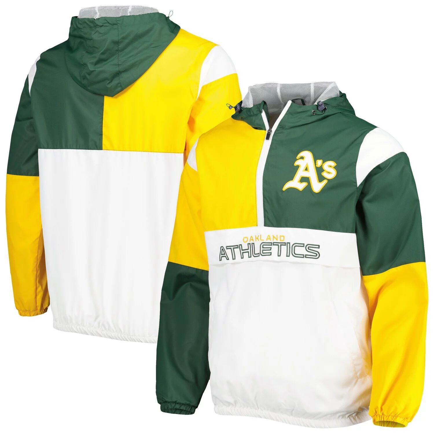 

Мужская толстовка с короткими молниями Sports by Carl Banks зеленого/золотого цвета Oakland Athletics Fair Catch G-III, Зеленый
