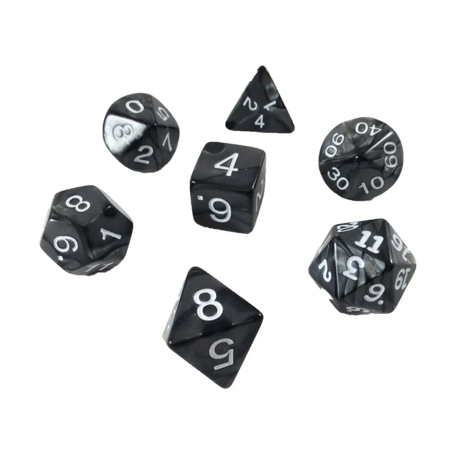 

Poly Set Уголь с белым (7), Dice - Pearlized