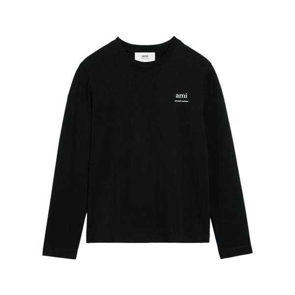 

Футболка longsleeve mit logo black black Ami Paris, черный