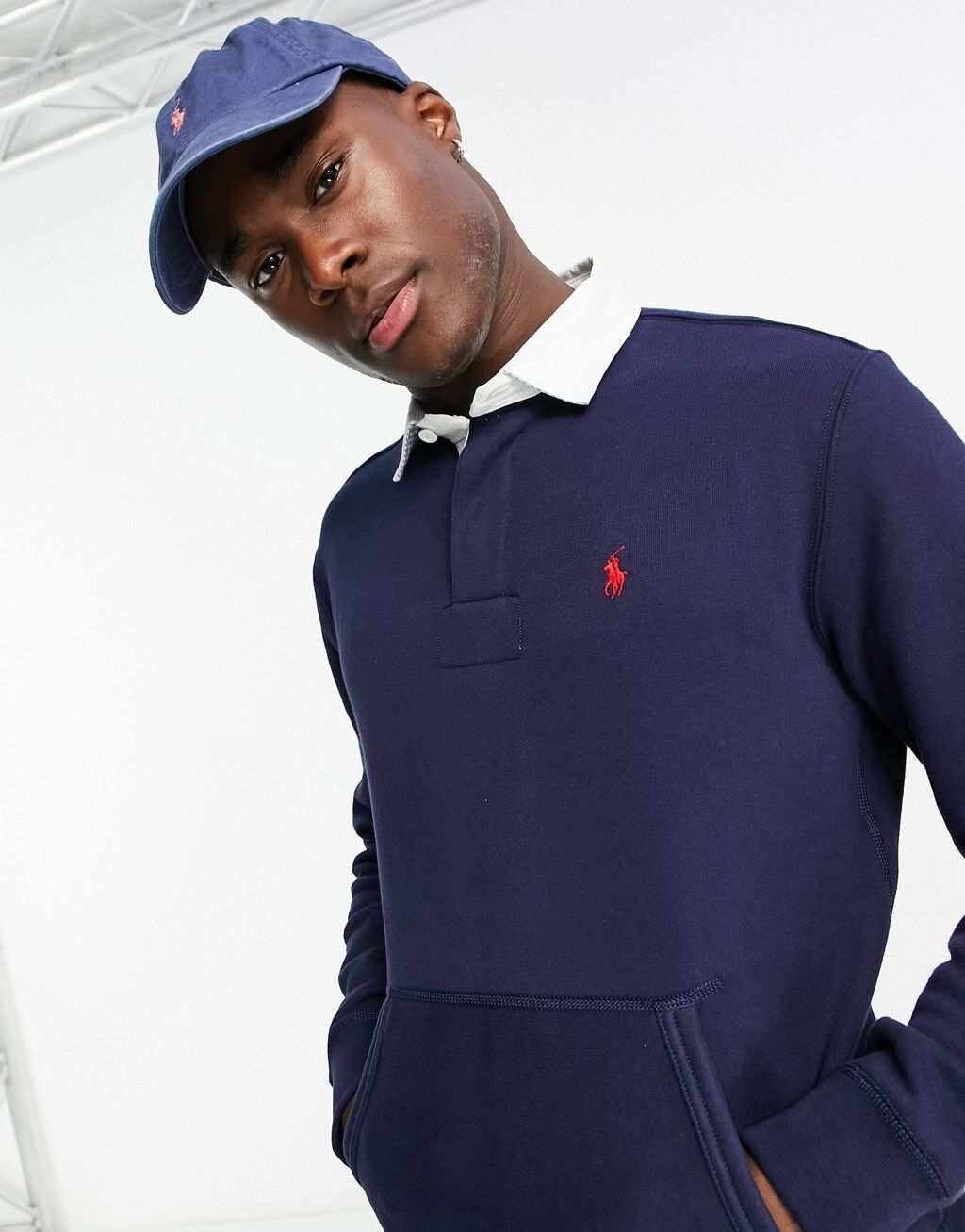 

Темно-синяя толстовка для регби с логотипом Polo Ralph Lauren, Синий