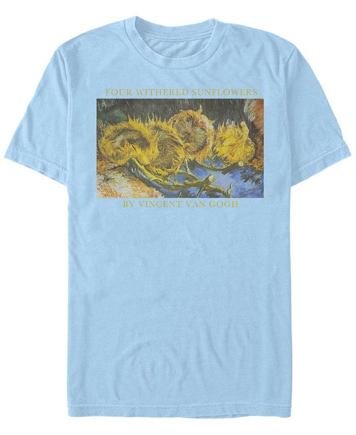 Мужская футболка с короткими рукавами и надписью Withered Sunflowers Fifth Sun, синий мужская футболка с короткими рукавами и сердечками fifth sun синий