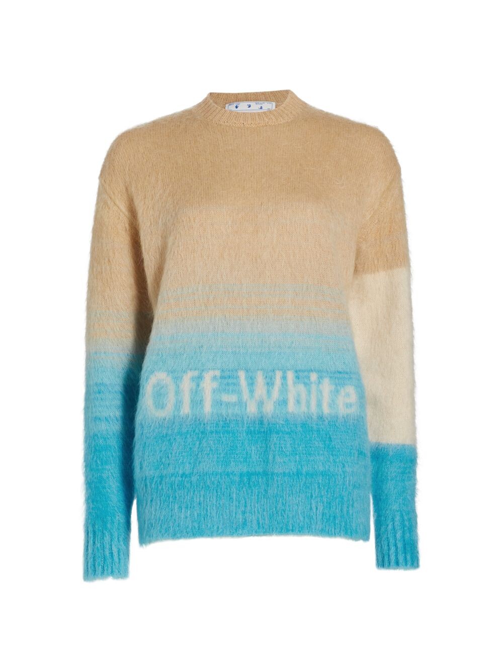 

Свитер с логотипом Helvetica из мохера Off-White, бежевый