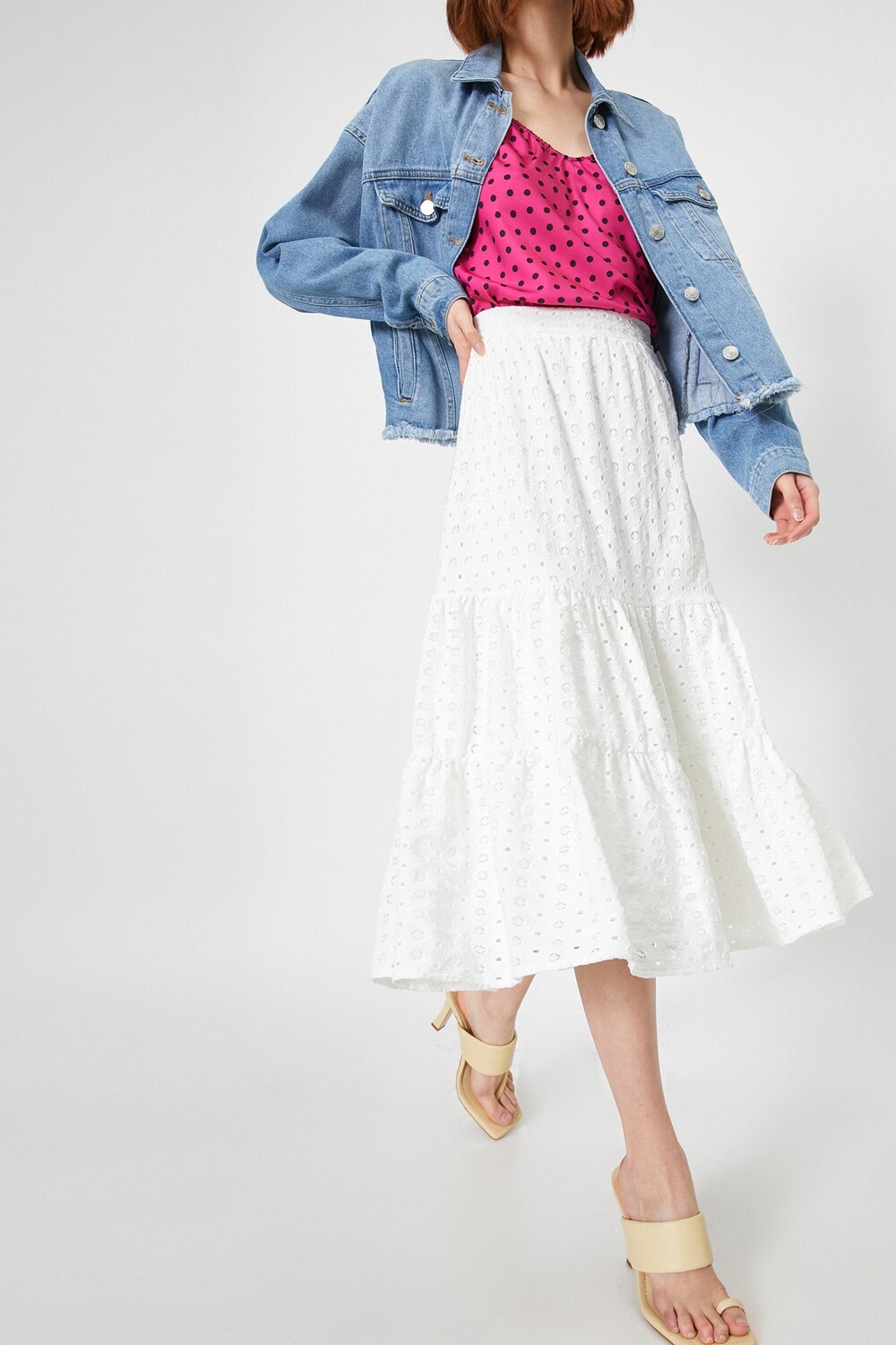 

Юбка «Yoursly Yours Styled By Melis Agazat» — юбка с рюшами Koton, экрю
