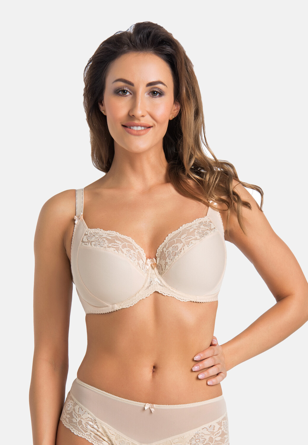 

Бюстгальтер с косточками Teyli Ungepolsterter Soft mit floraler Spitze Amelia, бежевый