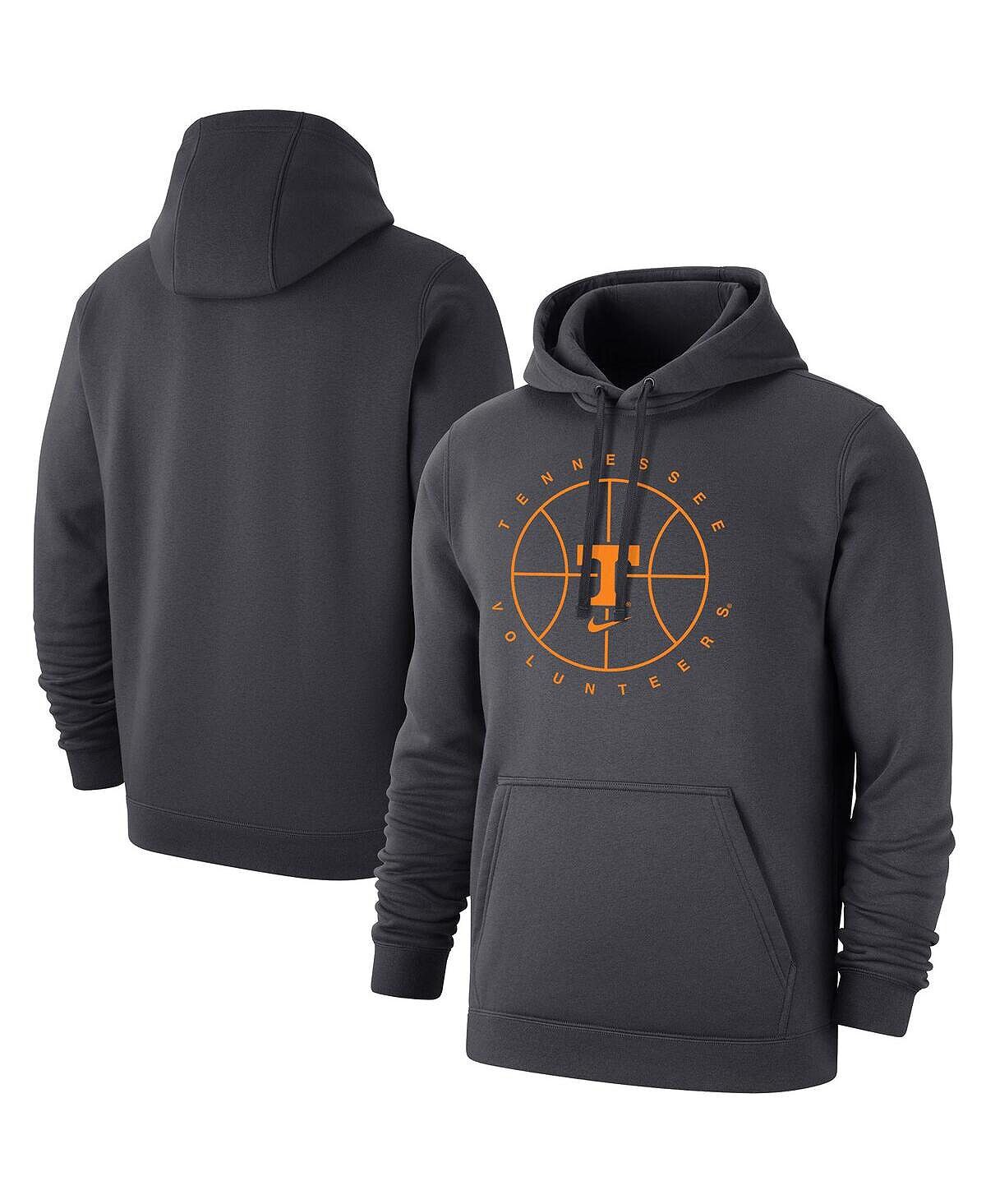 

Мужской флисовый пуловер с капюшоном антрацитового цвета Tennessee Volunteers Basketball Icon Club Nike, Черный