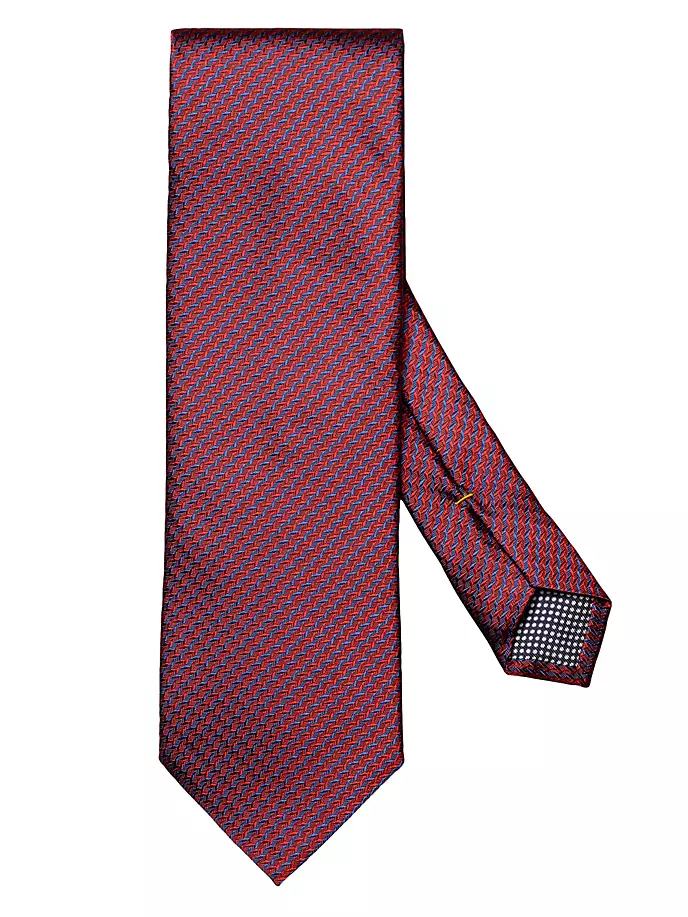 Полосатый шелковый галстук Eton, красный