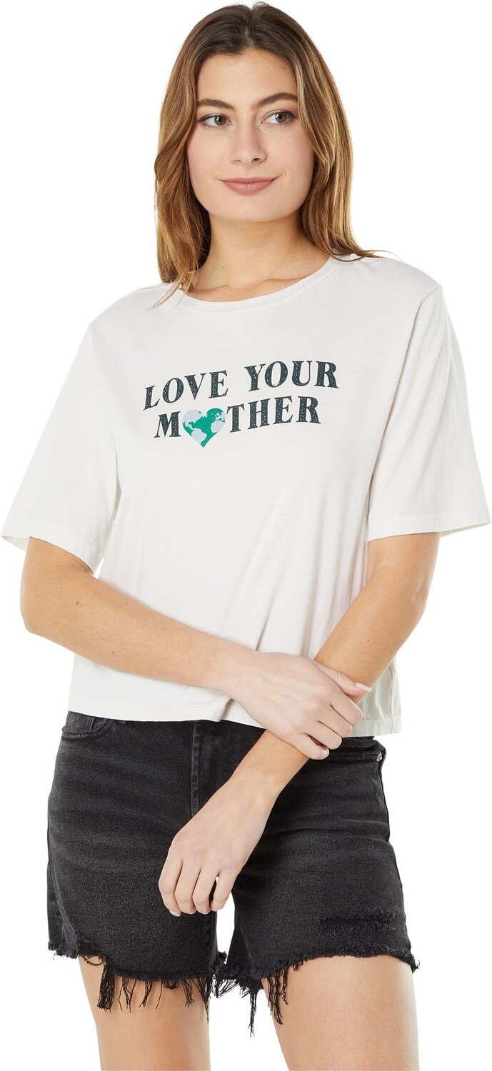 

Футболка LAmade Love Your Mother Earth Crop Band Tee with Give Back To Tree People, цвет Angel Wing