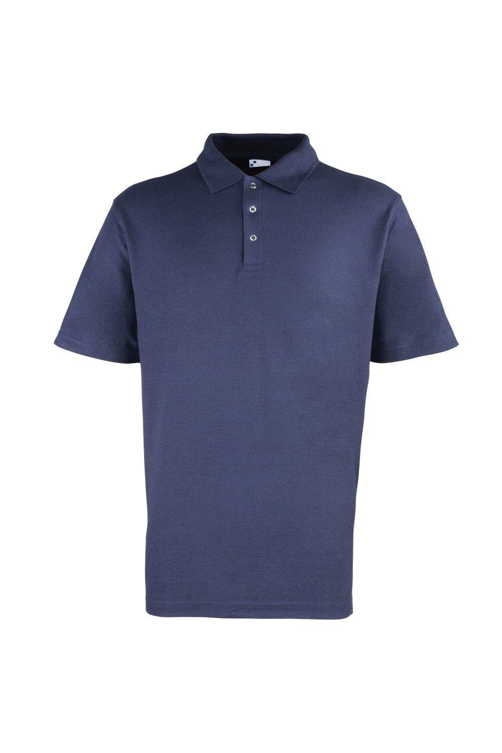 цена Однотонная рубашка-поло из тяжелого пике с заклепками Premier, темно-синий