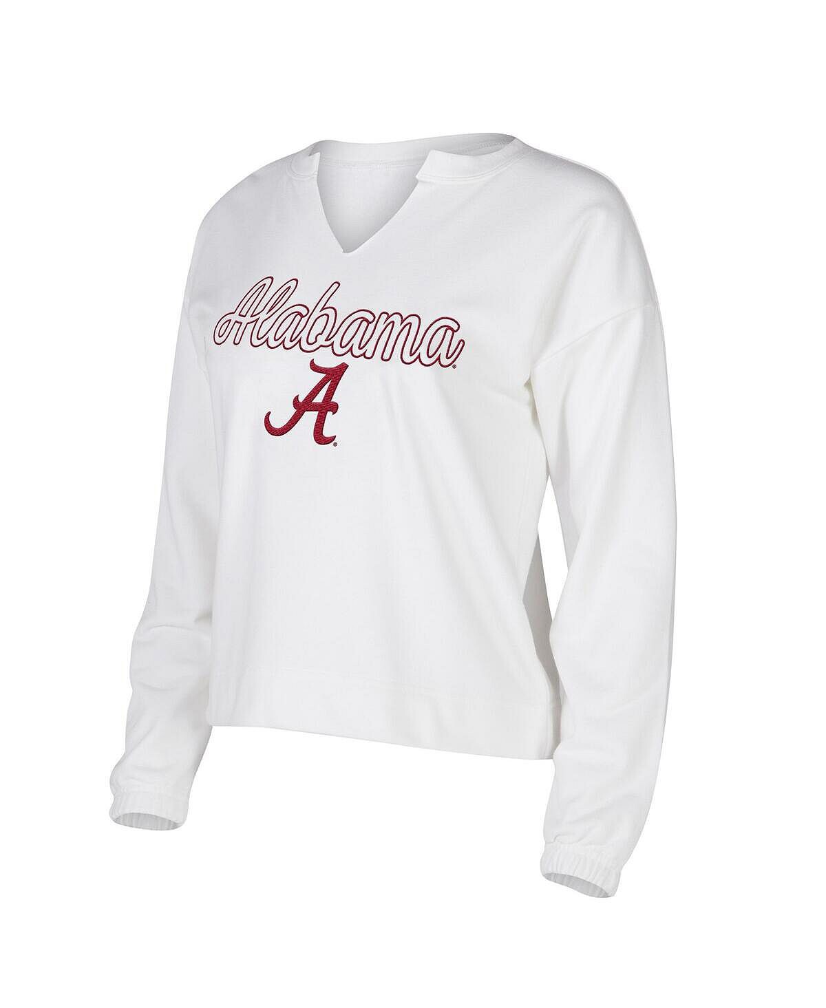 

Женская белая футболка с длинным рукавом и вырезом Alabama Crimson Tide Sienna Concepts Sport, белый