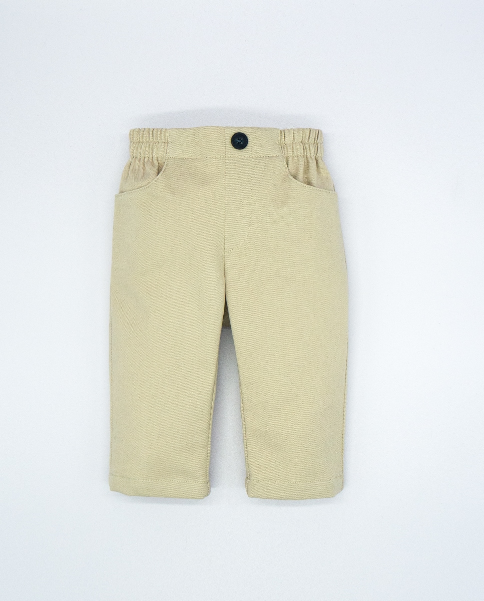 Бежевые хлопковые штаны для мальчика Fina Ejerique, бежевый