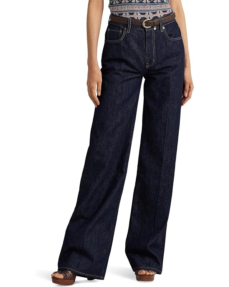 

Джинсы LAUREN Ralph Lauren Petite Mid-Rise Wide-Leg Jeans, цвет Deep Rinse Wash