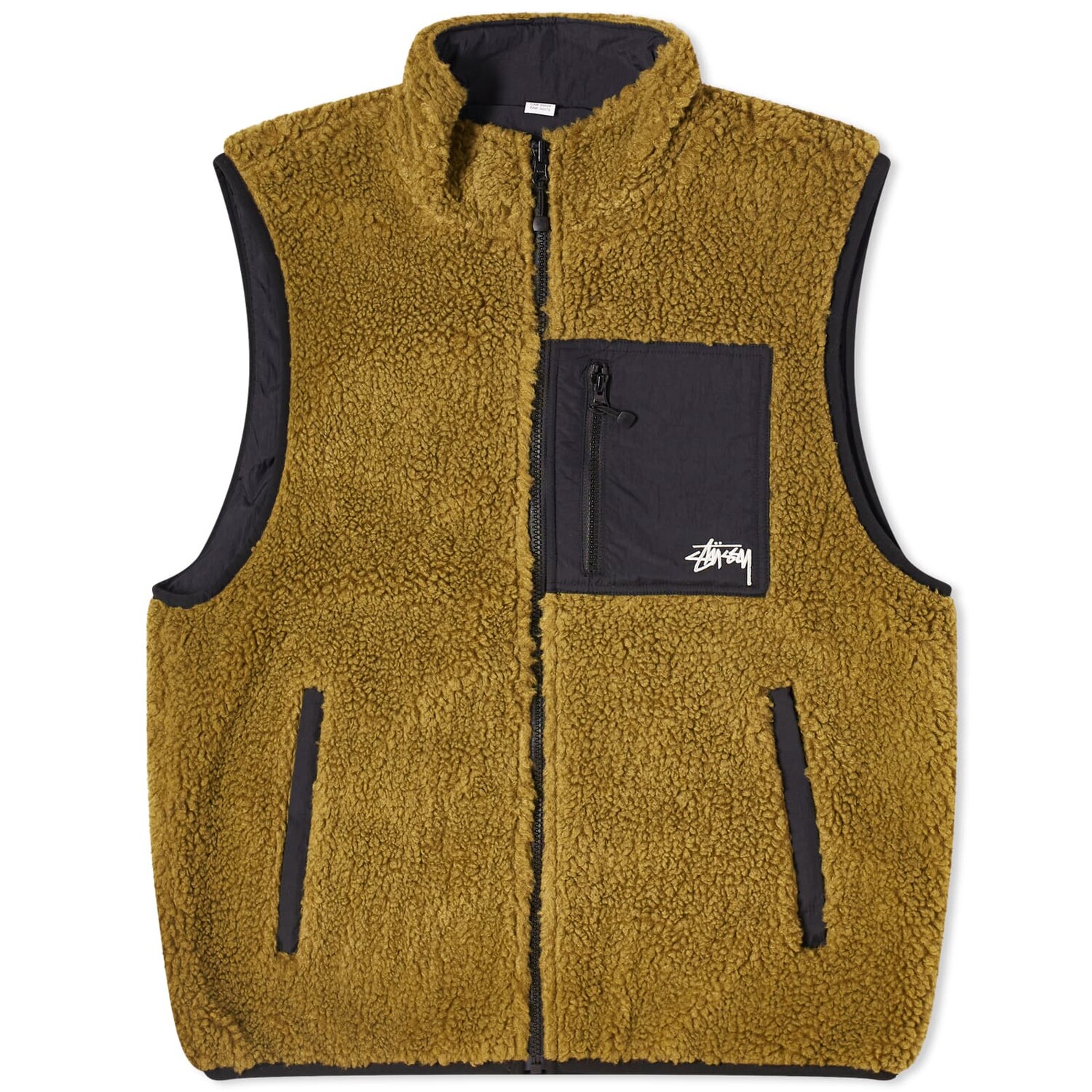 

Жилет Stussy Sherpa Reversible, оливковое