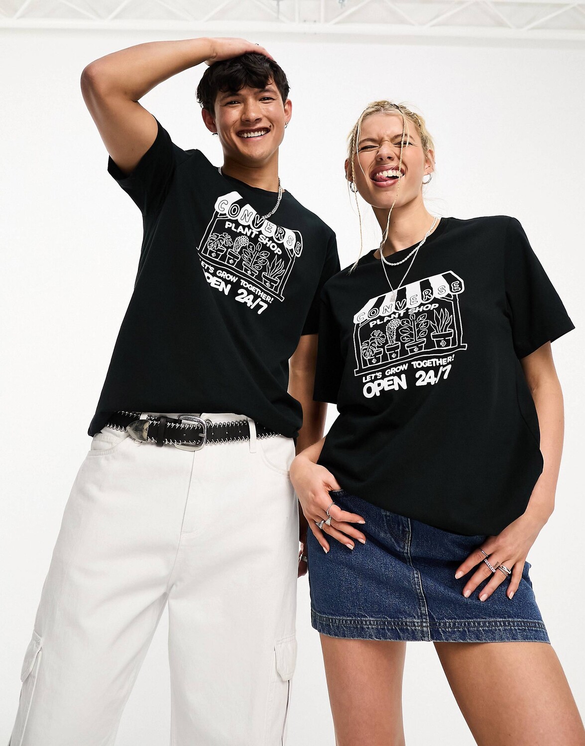 

Черная футболка Converse с принтом Grow Together Shop, Черный