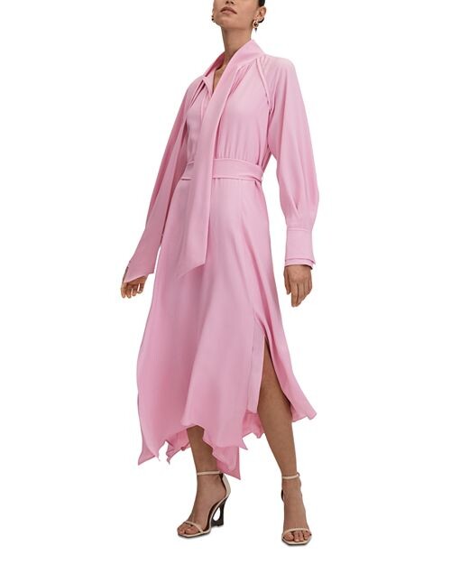 

Платье Erica с поясом и завязками на шее REISS, цвет Pink