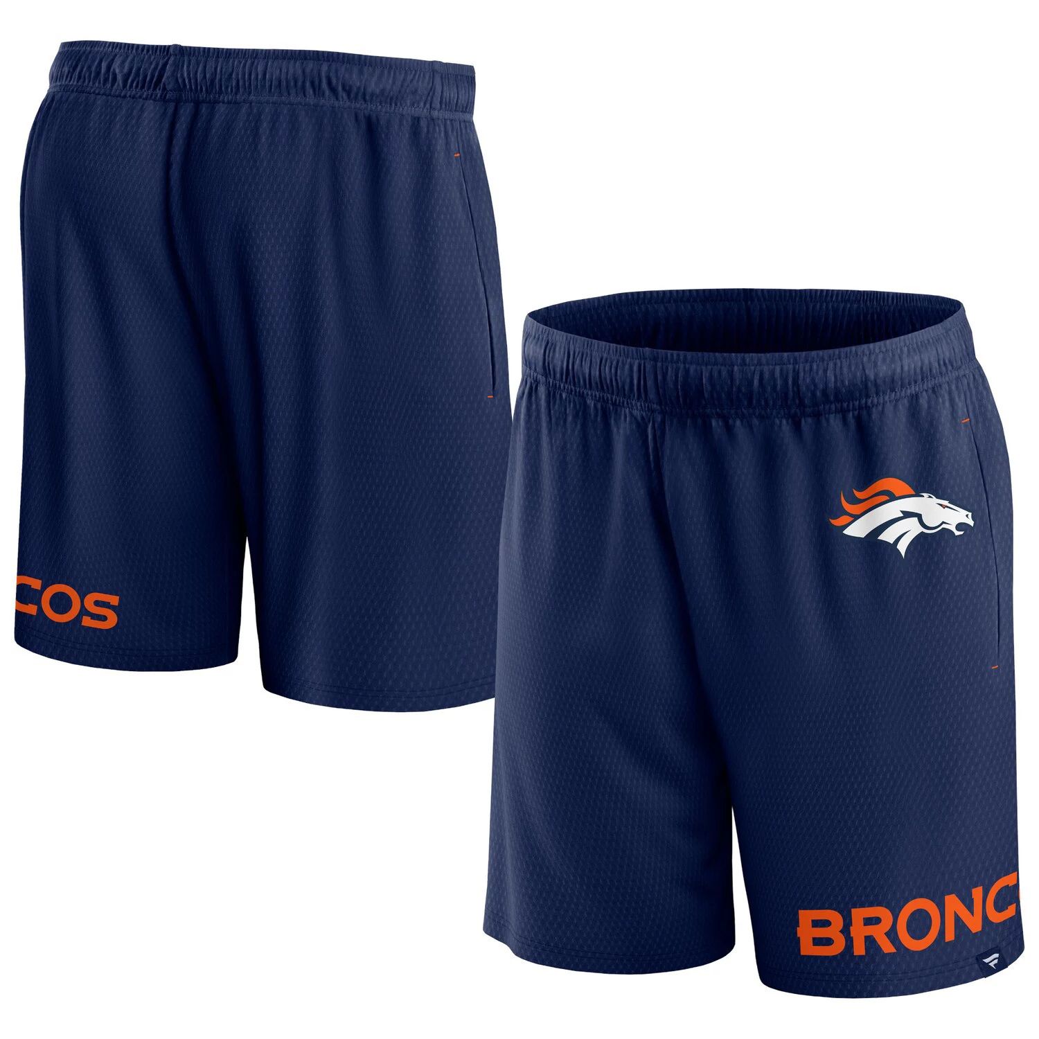 Мужские фирменные темно-синие клинчерные шорты Denver Broncos Fanatics