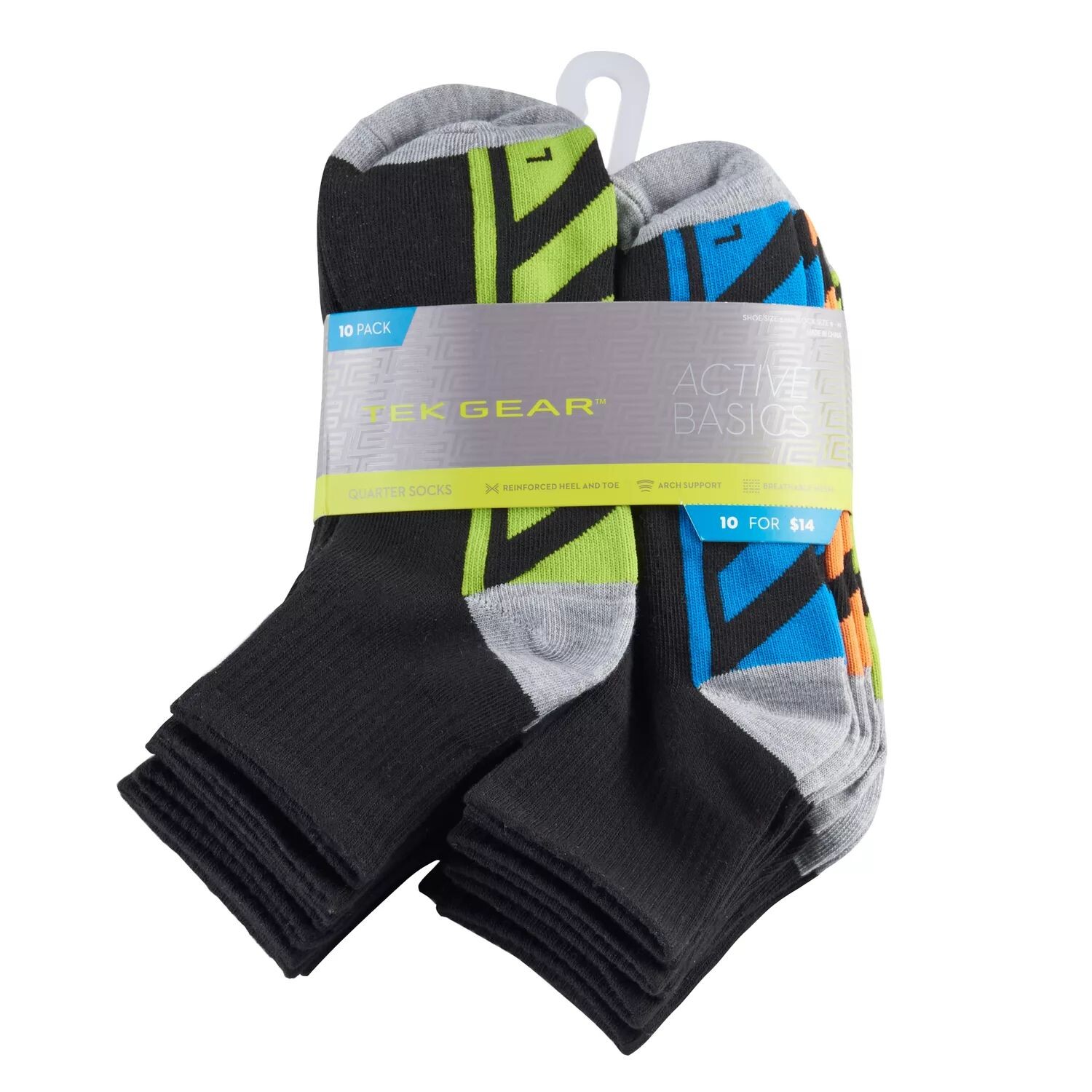 

Набор из 10 легких спортивных носков Tek Gear для мальчиков Tek Gear, белый