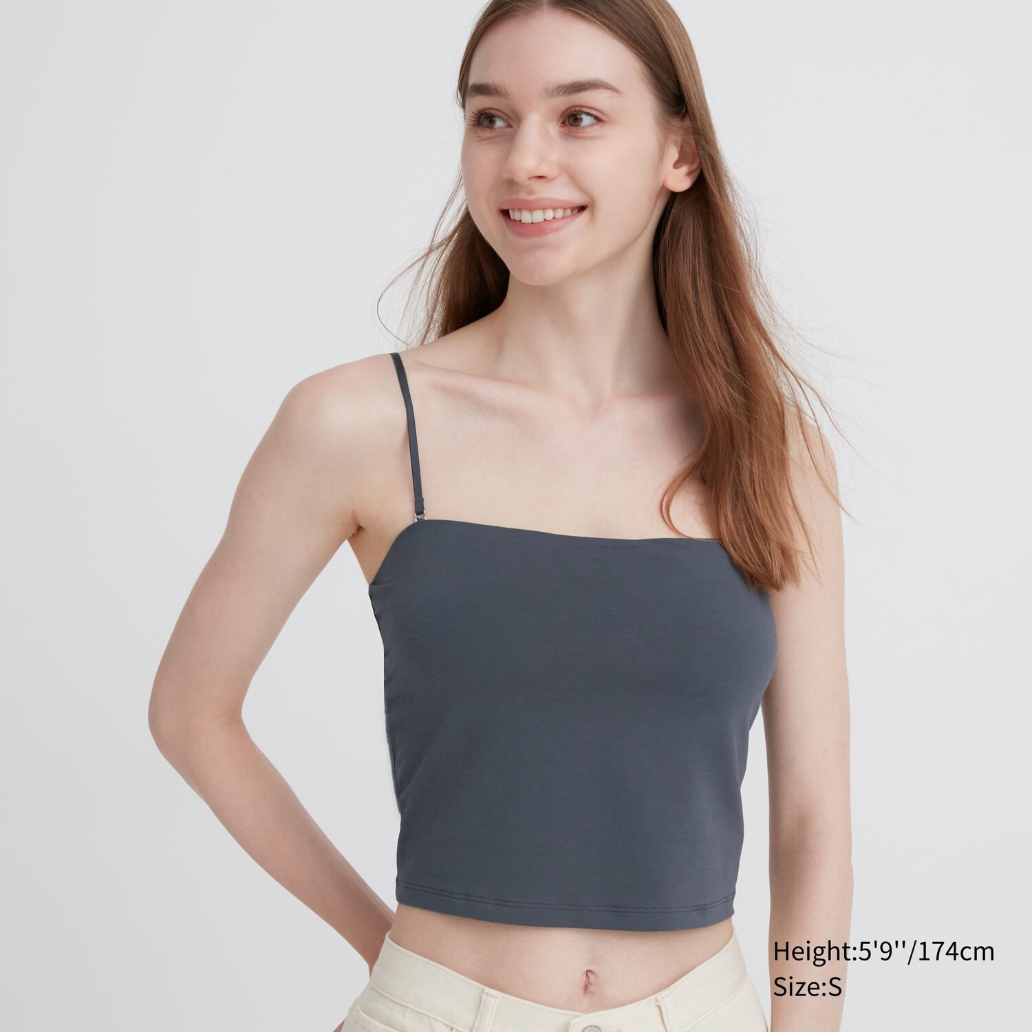 

Хлопковый укороченный бюстгальтер-топ AIRism Uniqlo, серый