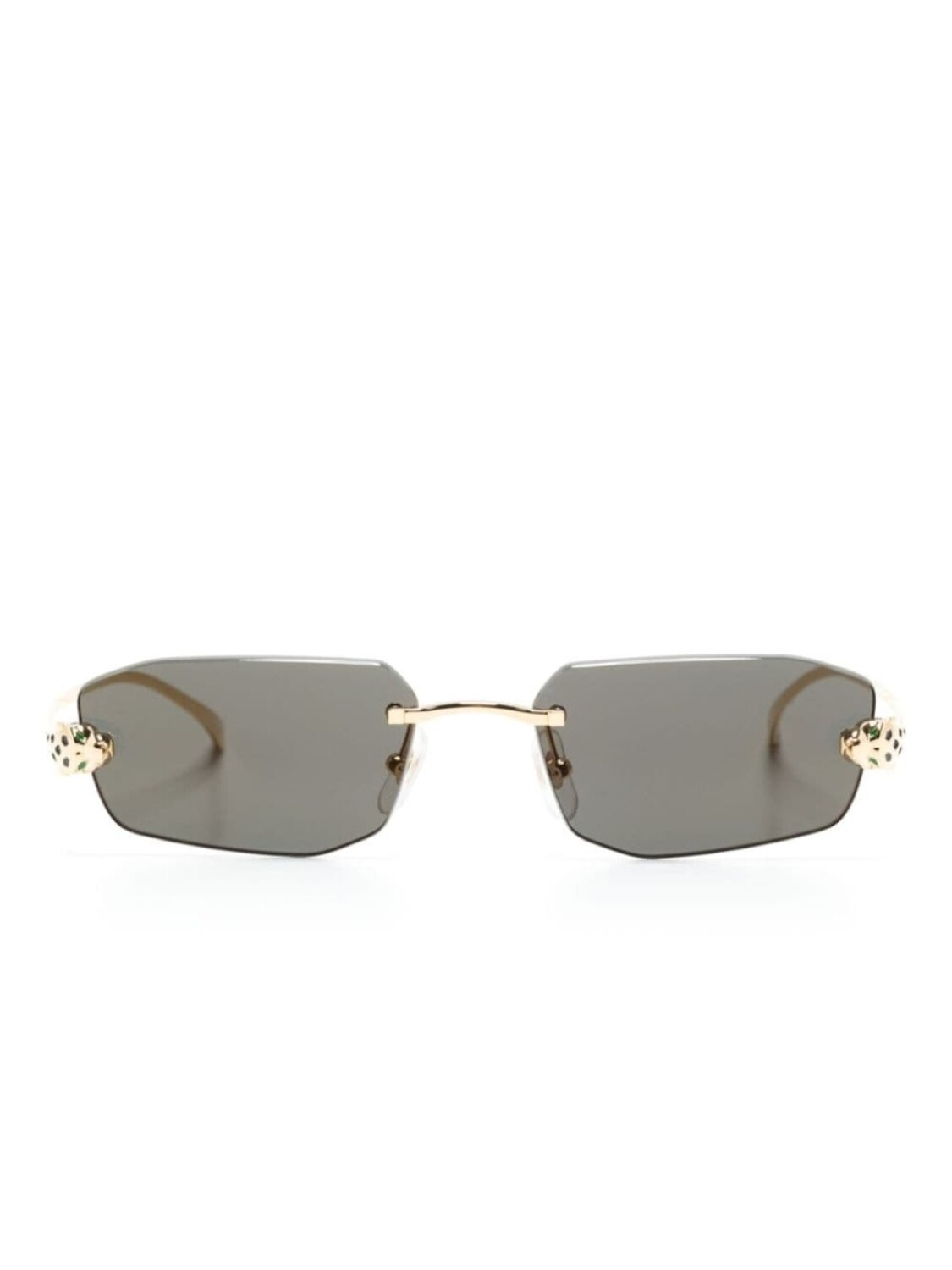 

Cartier Eyewear солнцезащитные очки в геометричной оправе, золотистый
