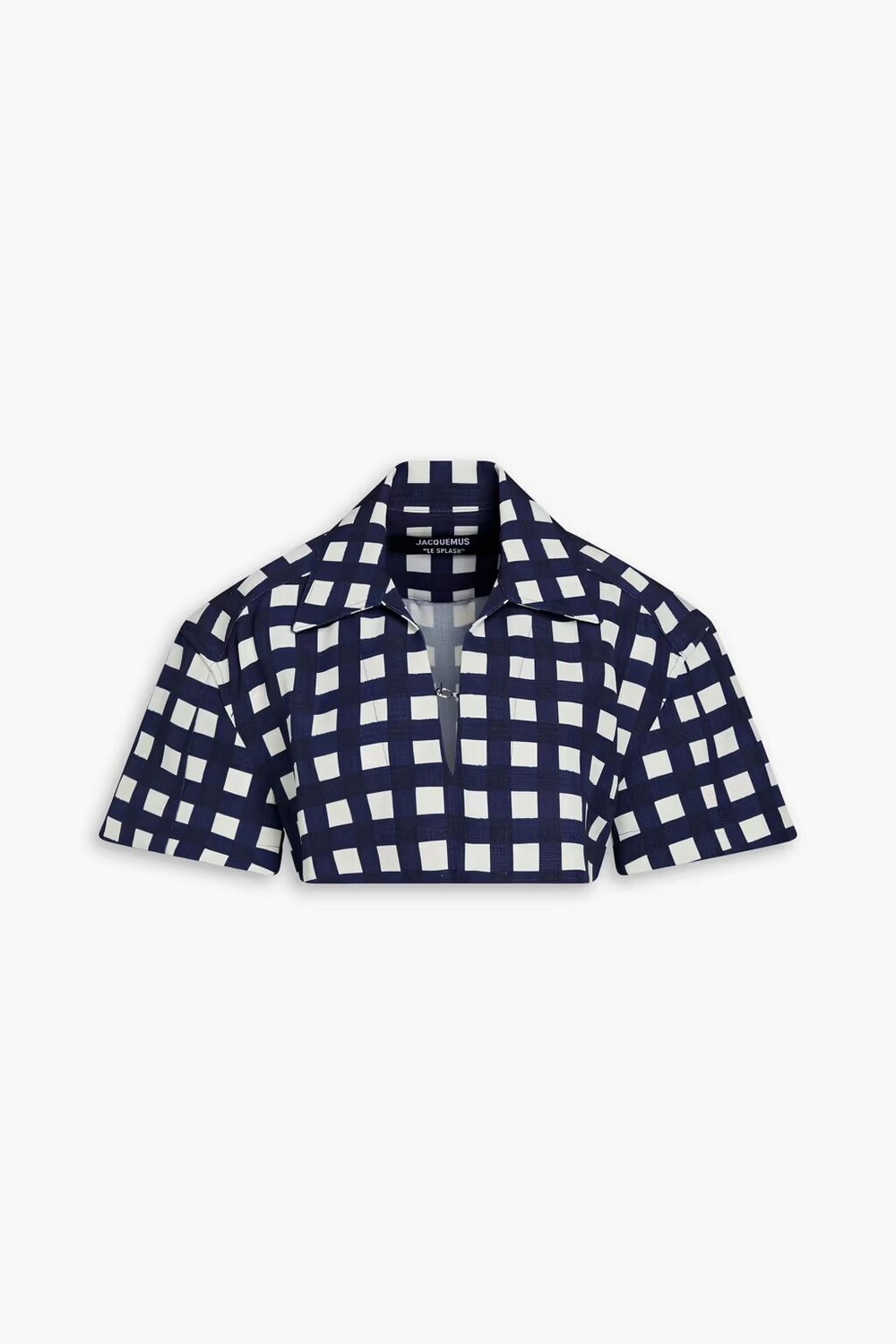 

Bebi укороченная тканая рубашка в клетку Jacquemus, темно-синий