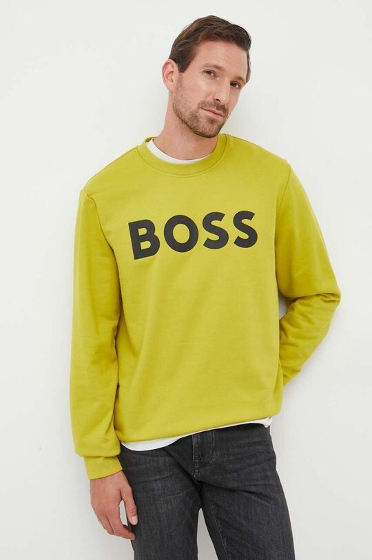 

Хлопковая толстовка Boss, зеленый
