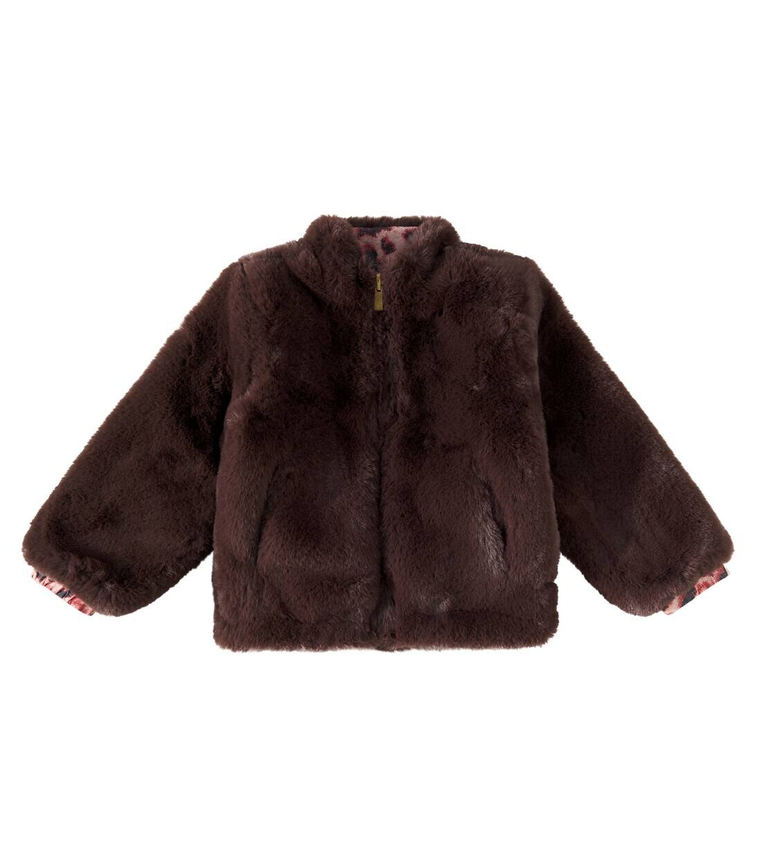 

Двусторонняя куртка-бомбер из искусственной овчины Scotch & Soda Kids, цвет bookworm